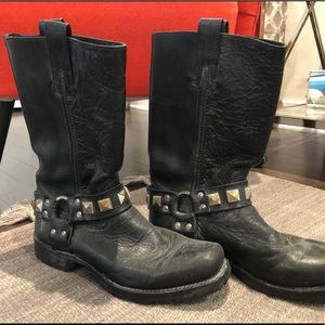 Black Frye Heath Studded Harness Boots